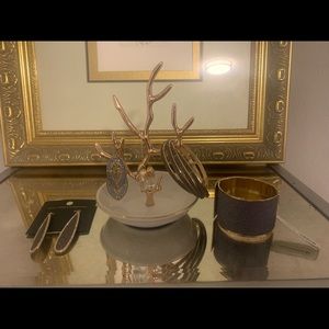 Bracelets and earrings.